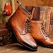 European Warm Series Autumn Winter New Handmade Color-Washed Martin Top Layer Soft Cowhide High-Top Casual Men's Leather Boots_vogvips.com