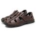 Yi Zou Leopard Summer Closed-Toe Sandals Lightweight 48 Large Size Beach Casual Shoes Breathable Velcro Thick Sole Clogs_vogvips.com