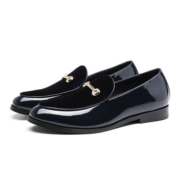Spring and autumn new leather shoes bean shoes men's shoes patent leather casual leather shoes_vogvips.com
