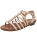 Women's Fashion Wedge Sandals 2026 Summer New Style Thin Strap Roman Shoes To Match Skirts 40-42 Large Size 588-61_vogvips.com