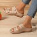 Breathable Thick Bottom Slope Heel Fish Mouth Cool Slippers For Women 2025 New Style Belt Buckle Large Size Outerwear_vogvips.com
