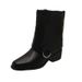 Yueyu Chunky Heel Slimming Pleated Slouch For Women 2025 Autumn Winter New Over-the-Knee High Metal Ring Knight Boots_vogvips.com