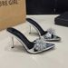 Floral Decorated Women's Summer Outdoor Slippers 2026 New High-Heeled Square-Toed Sandals Paired With Skirts For A_vogvips.com