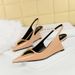 1097-K55 Style Women's Shoes With High Sloping Heels, Patent Leather Hollowed Out Back Strap, Shallow Mouthed Pointed_vogvips.com