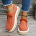 Large Size For Autumn And Winter 2023 Women's , Canvas Tie Up Thick Soles, Casual Round Toe, Thickened Warm Cotton_vogvips.com