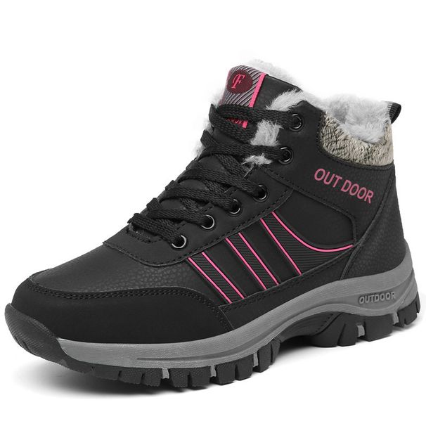 Wintert Plus Velvet Waterproof Snow Boots Warm And Comfortable Couple High Top Casual Cotton Shoes_vogvips.com