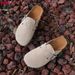 KZZO 2026 Genuine Suede Leather Women Mules And Clogs Adjustable Buckle Cork Footbed Comfort Casual Outdoor Slippers_vogvips.com