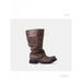 Women's Western Cowboy Boots With Stacked Shaft Vintage Style Mid Calf Riding Boots Chunky Heel And Round Toe For Fall Winter_vogvips.com