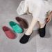 Women’s Shoes New Top Layer Cowhide Half Slippers Casual Versatile Comfortable Thickened Soft Bottom Flat Sandals_vogvips.com