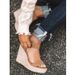 Women's Plus Size Fish Mouth Wedge Sandals Open Toe Ankle Strap_vogvips.com