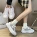 Thick White Women New Spring Breathable Mesh For Students Versatile Soft Soled Sports And Leisure Board Shoes_vogvips.com