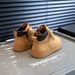 Top Layer Cowhide Children's Martin 2025 Autumn Winter New Fleece-Lined Short Girls' Cotton Boys' Yellow Boots_vogvips.com