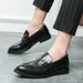 Euro Step 2025 New Large Size 46 Loafers Men Crocodile Pattern British Gentleman Slip-On Leather Shoes_vogvips.com