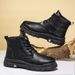 European Warm Series Men's Martin Spring Autumn High-top Leather Waterproof Boots British Fashion Thick-soled Non-slip Casual Shoes Trendy_vogvips.com