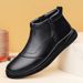 Cotton Shoes Men's Velvet Thickened Leather Waterproof Casual Shoes Men's High-top Elderly Shoes Snow Boots_vogvips.com