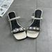 Women's Shoes 2024 Summer New Versatile Square Open Toe Rhinestone Mid Heel Internet Celebrity Sandals Half One Word_vogvips.com