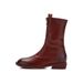 Women's Short Winter 2024 New Style Round Toe Front Zipper Mid-Calf Thin Ghost Emperor Chunky Heel Martin Boots_vogvips.com