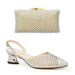 The new laser perforated iron diamond shoes bag matching women's suit fashion_vogvips.com