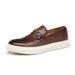 Fashion Men's Casual Emed Leather Men Classic Buckle Loafers Mens Slip-on Board Shoes Outdoor Driving Flats_vogvips.com