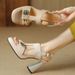 Chuyuji Women's Open-Toe Sandals 2026 Summer New Waterproof Platform High Heels Chunky Heel White Backless_vogvips.com
