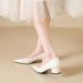 Soft Leather High-heeled Shoes Women, Chunky Heel, 2026 Spring New Model, Slip-on Shallow Mary Jane Shoes, Nude Color,_vogvips.com