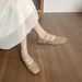 Ballet Mary Jane Shoes Round Head Shallow Mouth French Retro Fairy Style Flat Shoes Female_vogvips.com