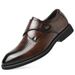 Euro Step Slip-On Leather For Men Korean Style British Men's Business Formal Trendy One-Piece Casual Wedding Shoes_vogvips.com