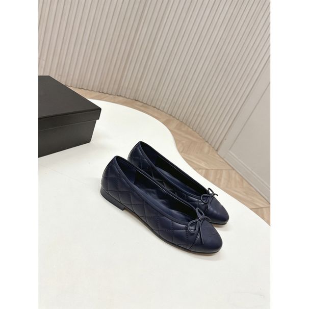 High-Quality 2026 Style New-Inspired Ballet Flats, Low-Cut, Color-Blocked, Genuine Leather, With Bow, Women's Shoes_vogvips.com