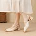 Qianluhui Style New Chinese Cheongsam Shoes, Printed Silk Satin, Luxurious And High-End, Chunky Heel Closed-Toe Mary_vogvips.com