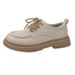 Small Leather Shoes For Women In The Spring And Autumn Of 2025, New British Style Soft Versatile Lace Up Black Work_vogvips.com