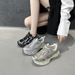 Ba Xiu Makes Old Dad For Women In Spring, Summer And Autumn 2025 New Round Toe Fashionable Thick Sole Breathable Casual_vogvips.com