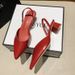 Chunky Heel For Women, Fairy Evening Pointed Toe Mid-Heel Shoes 2022, New Style Gentle Summer Women's Sandals_vogvips.com