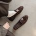 First Layer Cowhide Loafers Women's Small Leather Shoes European Round Head Flat Heel Single Shoes_vogvips.com