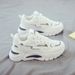 Summer Women's New Breathable Mesh Children's Korean Version Versatile White Thick Soled Sports Casual Dad Shoes_vogvips.com