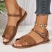 Summer Women's Wide Width Flat Sandals - Gladiator Beach Shoes For Casual Comfort_vogvips.com