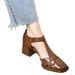 Retro Square-Toed Chunky Heel Hollow High-Heel Women, 2026 New Summer Outdoor Mid-Heel Luxury Sandals For Rich Women_vogvips.com