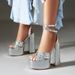 Summer European And American Plus Size Roman Sandals For Women 40-45 New Model Gold Chunky Ultra High Heel Women's Shoes_vogvips.com