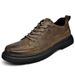 Euro Step Men's 2025 Autumn New Genuine Leather Business Formal Slip-On Soft Sole Non-Slip Versatile Brogue Shoes_vogvips.com