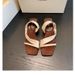 Grape Mom's Style Women's Chunky Heel Sandals 5.5cm Elegant Square Toe Single Strap Open Toe Wedge Shoes for Summer_vogvips.com