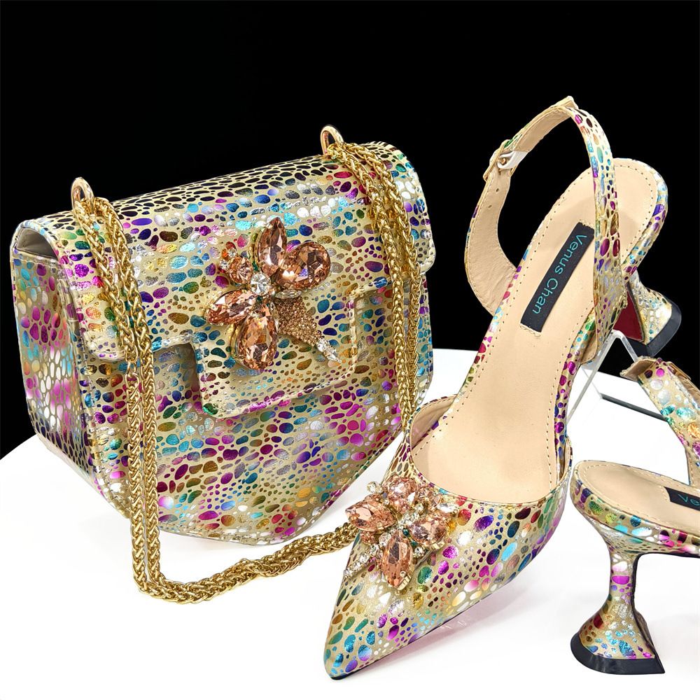 Women's Shoe Bag Set Combination Pointed Toe With Heel Shoes Special-shaped Shoulder Bag Handbag_vogvips.com