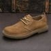 LIHUAMAO Cow Men‘ Shoes Wide-toe Leather Shoes Casual Sneakers Outdoor Hiking Work Lace Up Sport Footwear Walking_vogvips.com