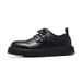 Euro Step 2025 Spring And Autumn New Solid Color Heel British Style Low Top Black Casual Thick Sole Brogue Business Shoes 4735-R_vogvips.com