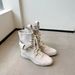 Women Boxing Boots 2025 Spring Height-Increasing Martin For Women, Brown Boxing Suede Round-Toe Lace-Up Sports Boots, Short Boots_vogvips.com
