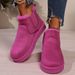 Women's Shoes Winter Snow Boots With Thick Fleece Lining, Slip-On Low Top Round Toe Casual Shoes For Cold Weather, Sizes 36-44 Cotton Shoes Women_vogvips.com