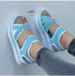 Women's Shoes Large Size Thick Soled Sandals Women's Flat Velcro Women's Beach Sandals_vogvips.com