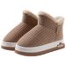 Thick-Soled Snow Boots Women, Winter New Style, Fleece-Lined, Thickened, Warm, Closed-Back, Cotton Slippers, Suitable_vogvips.com