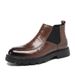 Martin Boots Men's Sleeve Chelsea Brown Men's Boots Mid-Wind Casual Leather Boots_vogvips.com