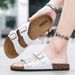 Bebealy Men's Slippers Summer Retro Open-toe Slippers With Double Duckles Fashion Outdoor Couple Slippers Injection Molded Shoes_vogvips.com