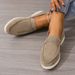 2025 Women's Round Toe Women's Frosted Flat Bottomed Lazy Single Shoe Style Large Casual Shoes Summer Garden_vogvips.com