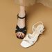 High Heeled Sandals For Women 2023 Summer New European And American Style Open Toe Thick Heeled Buckle Fashion Shoes Black Sheepskin Women's Shoes_vogvips.com
